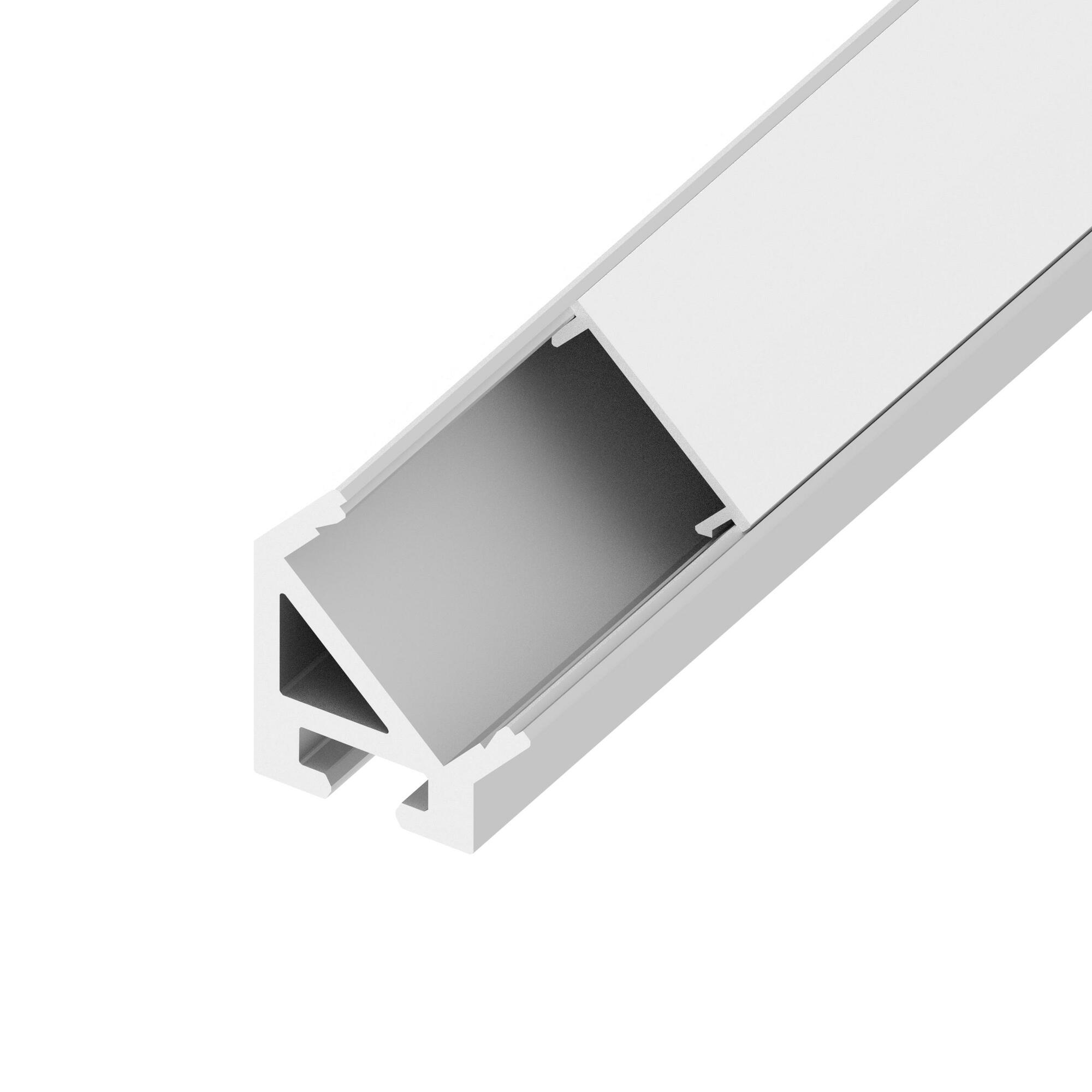 Builder Channel, 45 Degree, 96 in., White - Single