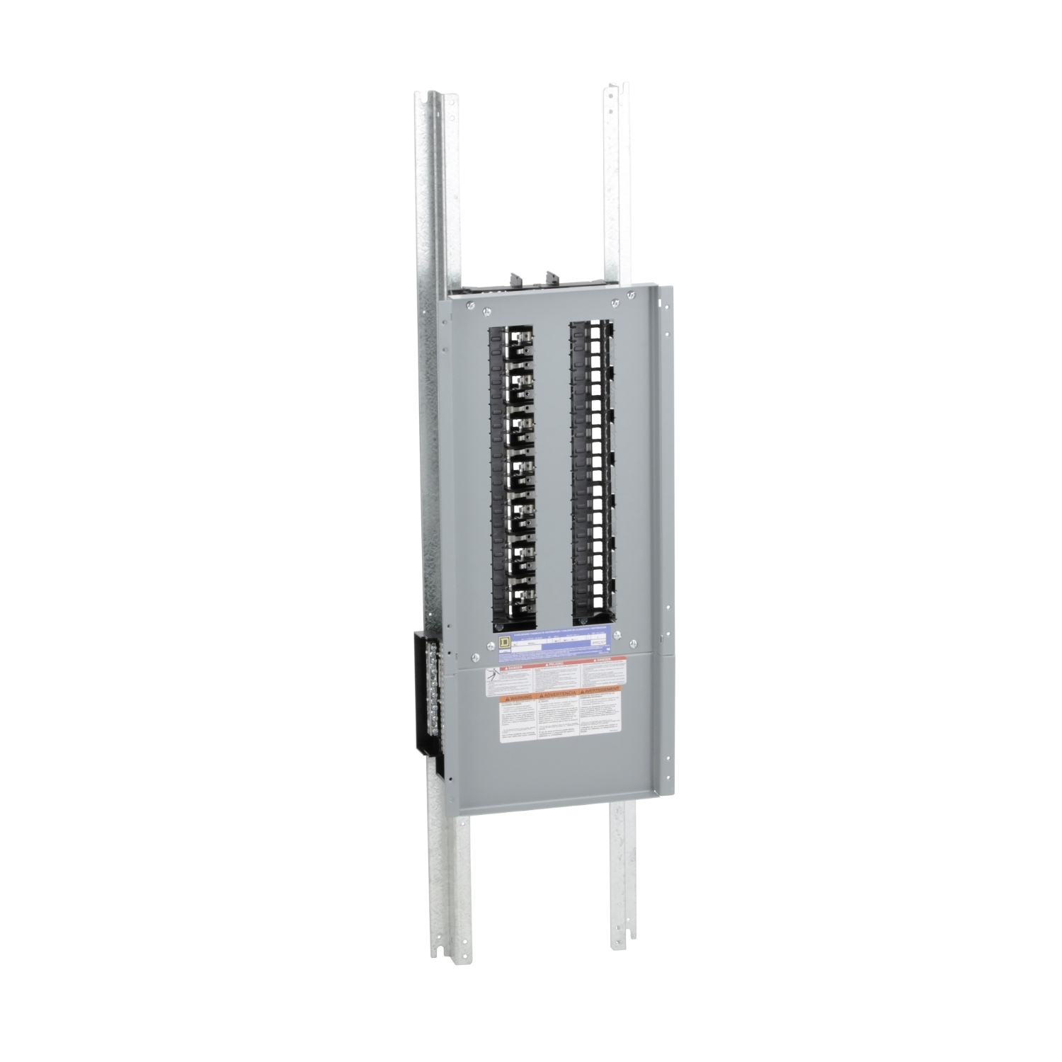 Panelboard interior, NQ, main lugs, 400A, Al bus, 42 pole spaces, 3 phase, 4 wire, 240VAC, 48VDC