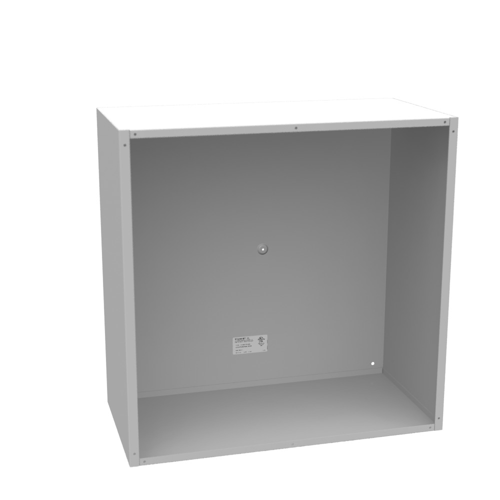 24x12x24 Screw Cover Type 1 UL Listed Steel No Knockouts ANSI 61 Gray Cover with Teardrop Slots Mounting Holes in Back