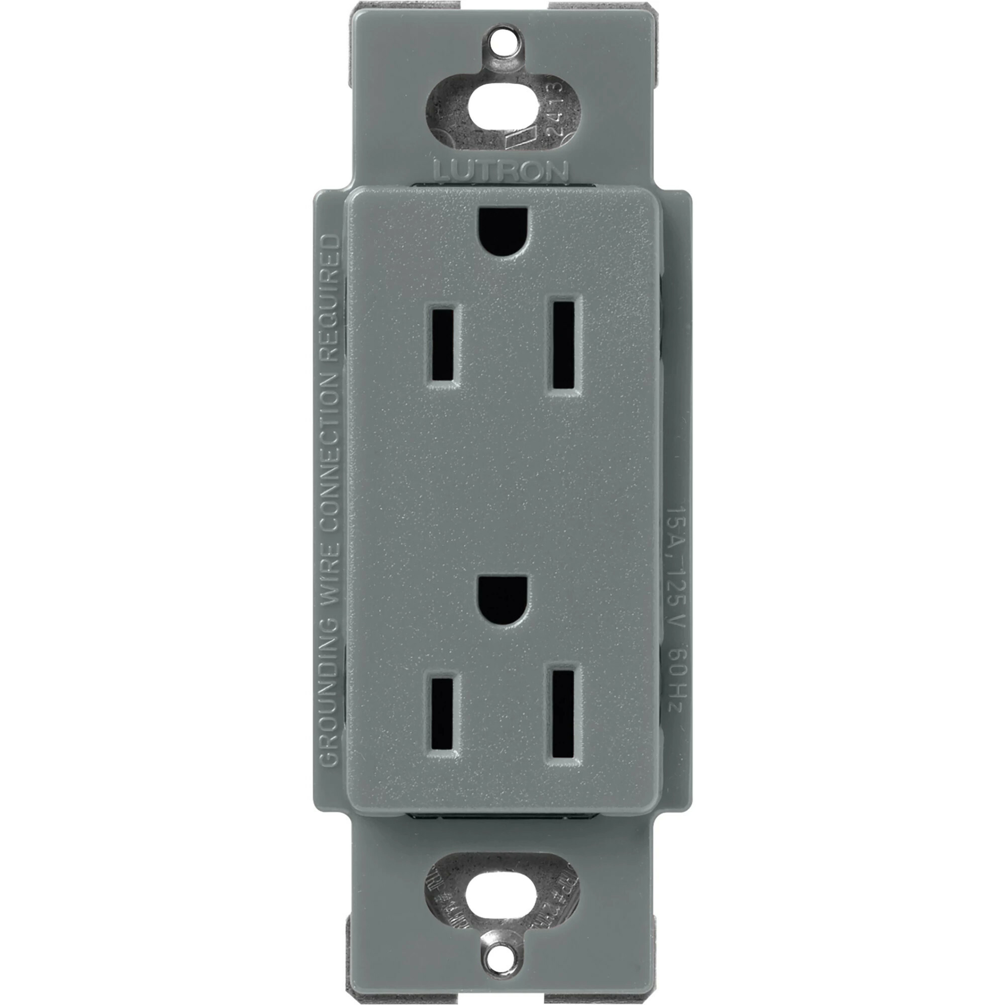 Lutron Claro 15 Amp Duplex Outlet, Slate