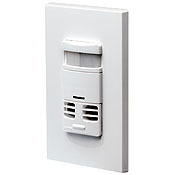 Ultrasonic/Infrared, Dual-Relay Multi-Technology Wall Switch sensor, 2400 Sq. Ft Major & 400 Sq. Ft Minor Motion Coverage, Ivory