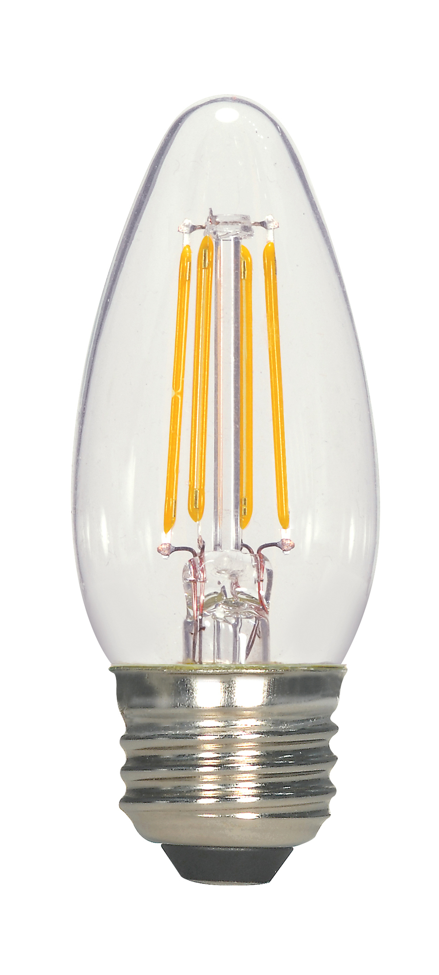 LED Filament, Designation: 4.5W C11 LED Filament Torpedo - Medium Base - Clear - 2700K - 120V