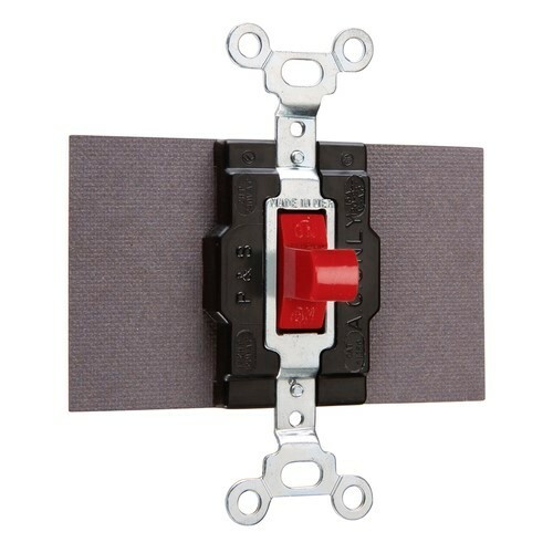 Single Pole, Double Throw Manual Control Switch, 15 amps, 120/277 volts, Red.