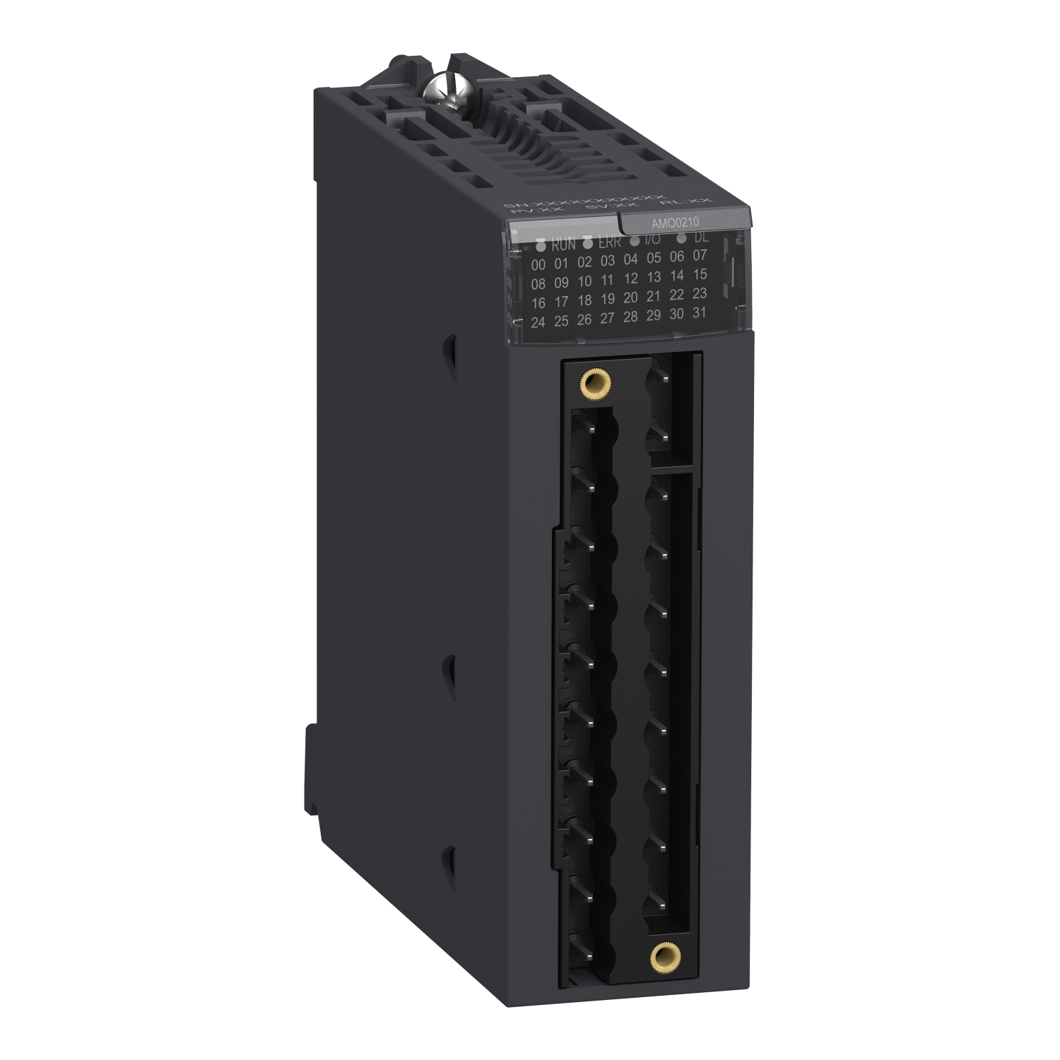 analog isolated high level output module, Modicon X80, 2 outputs, 0 to 20mA, 4 to 20mA, 10V positive or negative