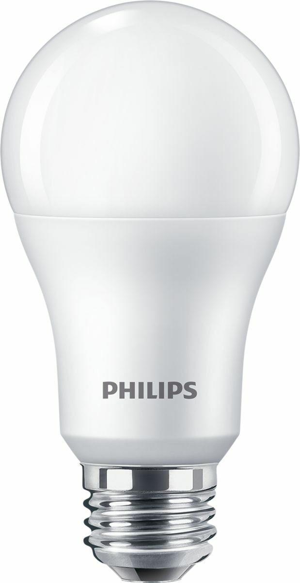 Attractive, dimmable LED alternative to popular incandescents. Philips A-Shape Dimmable LED Lamps are the smart LED Alternative to standard incandescent. The unique lamp design provides omni-directional light with excellent dimming performance. Long life properties-- lowers maintenance costs by reducing re-lamp frequency;Will not fade colors, avoids inventory spoilage;Contains no mercury;Emits virtually no UV/IR light in the beam;3-year or 5-year limited warranty depending upon operating hours;80% more Energy Efficient when compared to traditional incandescent bulbs.;Selection of ENERGY STAR qualified models