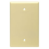 1-Gang No Device Blank Wallplate, Midway Size, Thermoset, Box Mount, Light Almond