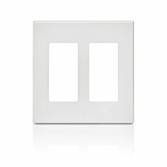 2-Gang Decora Plus Wallplate Screwless Snap-On Mount, White