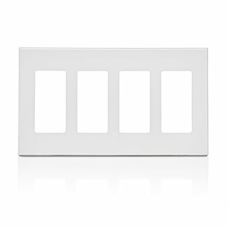4-Gang Decora Plus Wallplate Screwless Snap-On Mount, White