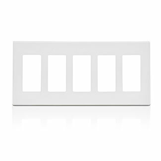 5-Gang Decora Plus Screwless Snap-On Wallplate, White