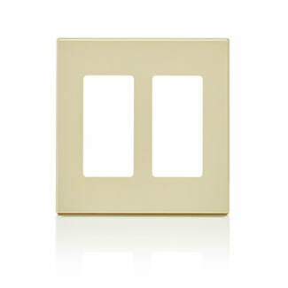 2-Gang Decora Plus Wallplate Screwless Snap-On Mount, Ivory