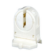 Miniature Base, T5 Bi-Pin, Fluorescent Lampholder, Low Profile, Internal Shunt, White