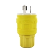 20-Amp, 277-Volt, NEMA L7-20P, 2P, 3W, Locking Plug, Industrial Grade, Grounding, Wetguard, Yellow