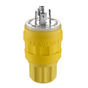 20 Amp, 480 Volt, 3 Phase Y, Locking Plug, Industrial Grade, Grounding, Wetguard, Yellow