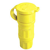 30 Amp, 125/250 Volt, Locking Connector, Industrial Grade, Grounding, Wetguard, Yellow