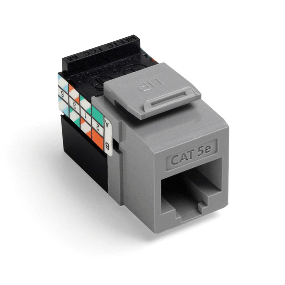GigaMax 5E QuickPort Connector, Cat 5E, Grey