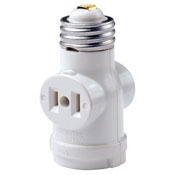 Two Outlet Socket Adapter, Black