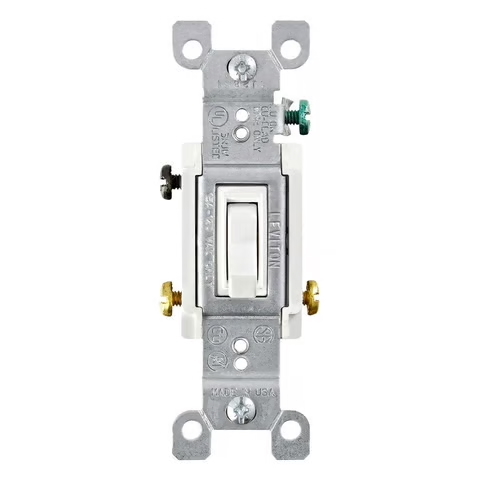 1453-2W Toggle Switch, 20 Amp, 120V, White