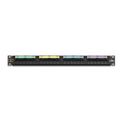 Voice-Grade Patch Panel, 24-port, 1RU, 8P4C Jacks, 110 style termination