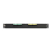 eXtreme 6+ Universal Patch Panel, 12-Port, 1RU, CAT 6. Cable management bar included.