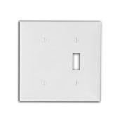 2-Gang 1-Toggle 1-Blank Device Combination Wallplate, Standard Size, Ivory