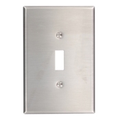 1-Gang Toggle Device Switch Wallplate, Oversized, 302 Stainless Steel, Device Mount, - Stainless Steel