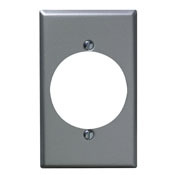 1-Gang Flush Mount 2.15 Inch Dia. Device Receptacle Wallplate, Standard Size, Steel, Device Mount, Aluminum