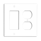 2-Gang 1-Duplex Decora/GFCI Device Combination Wallplate, Standard Size, Thermoplastic Nylon, Brown