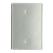1-Gang No Device Blank Wallplate, Oversized, Device Mount, Stainless Steel
