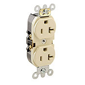 20-Amp, 125 Volt, Industrial Heavy Duty Grade, Duplex Receptacle, Straight Blade, Self Grounding, Contractor Pack, Black