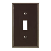 1-Gang Toggle Device Switch Wallplate, Standard Size, Thermoplastic Nylon, Device Mount, Brown