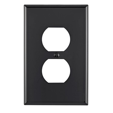 PJ8-E Midway Size Wall Plate, 1 Gangs, 3-1/8 in W x 4-7/8 in H, Thermoplastic, Black