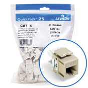 eXtreme 6+ QuickPort Connector Quickpack, CAT 6, 25-pack, ivory