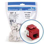 eXtreme 6+ QuickPort Connector Quickpack, CAT 6, 25-pack, crimson