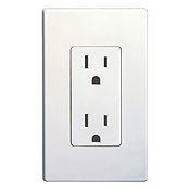 15 Amp, 125 Volt, Decora Duplex Receptacle, Residential Grade, Grounding, Mahogany