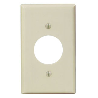 1-Gang Single 1.406 Inch Hole Device Receptacle Wallplate, Standard Size, Thermoset, Device Mount, Ivory