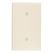 1-Gang No Device Blank Wallplate, Standard Size, Thermoset, Strap Mount, Ivory