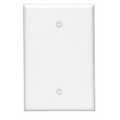 1-Gang No Device Blank Wallplate, Oversized, Thermoset, Box Mount, Ivory