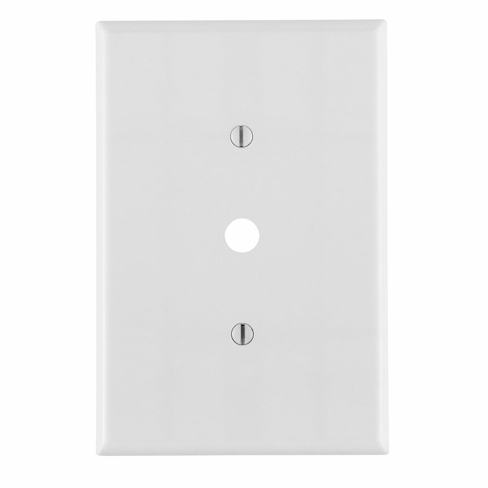 1-Gang .406-Inch Hole Device Telephone/Cable Wallplate, Oversized, Thermoset, Strap Mount, White