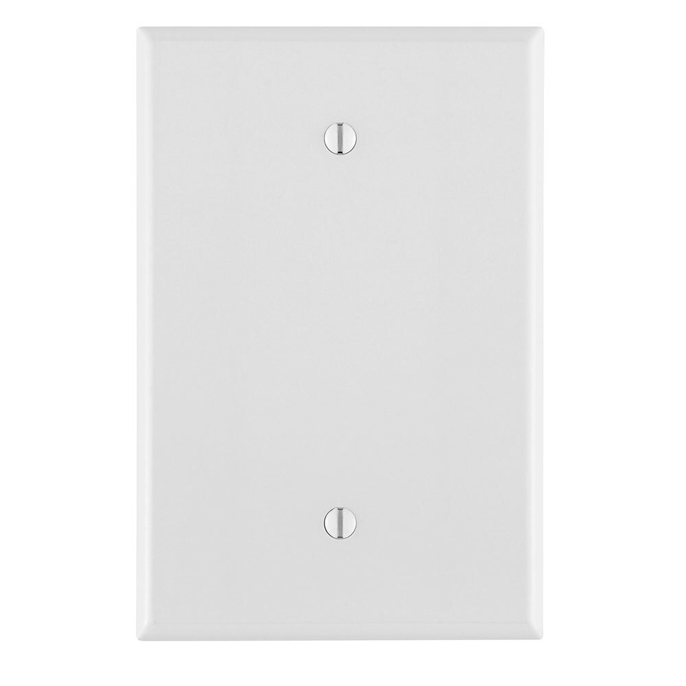 1-Gang No Device Blank Wallplate, Oversized, Thermoset, Box Mount, White