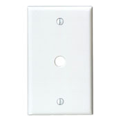 1-Gang .625-Inch Hole Device Telephone/Cable Wallplate, Thermoset, Strap Mount, White