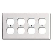 4-Gang Duplex Device Receptacle Wallplate, Thermoset, Device Mount, Ivory