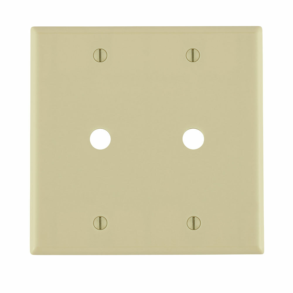 2-Gang .406-Inch Hole Device Telephone/Cable Wallplate, Thermoset, Box Mount, Ivory