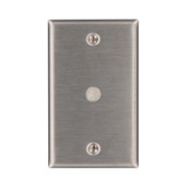 1-Gang .406 Inch Hole Device Telephone/Cable Wallplate, Standard Size, Box Mount, Stainless Steel