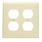 2-Gang Duplex Device Receptacle Wallplate, Orange