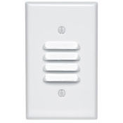 1-Gang Louvre Device Louvre Wallplate, Standard Size, Painted Metal, Strap Mount, White