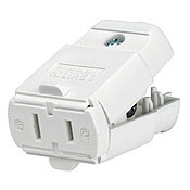 15 Amp, 125 Volt, Cord outlet, Polarized, Non-Grounding, White