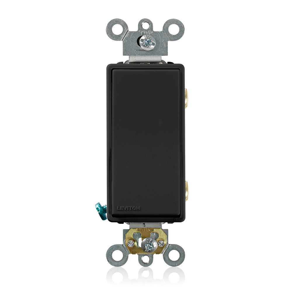 20-Amp 120/277-Volt Decora Plus Rocker Double-Pole AC Quiet Switch, Black