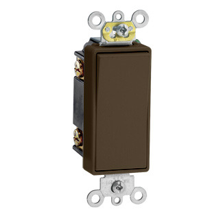 15-Amp 120/277-Volt Decora Plus Rocker 3-Way AC Quiet Switch, Brown