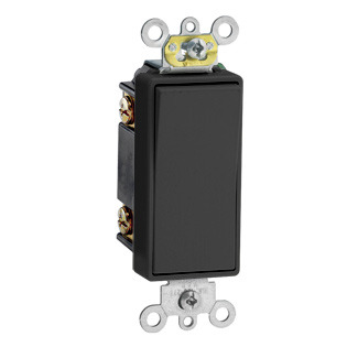 15-Amp 120/277-Volt Decora Plus Rocker 3-Way AC Quiet Switch,Black