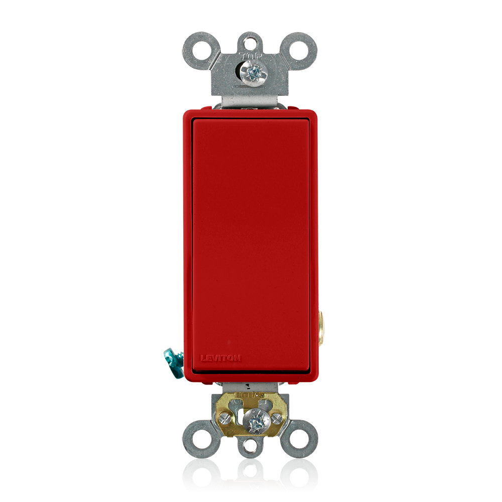 20-Amp 120/277-Volt Decora Plus Rocker Single-Pole AC Quiet Switch, Red